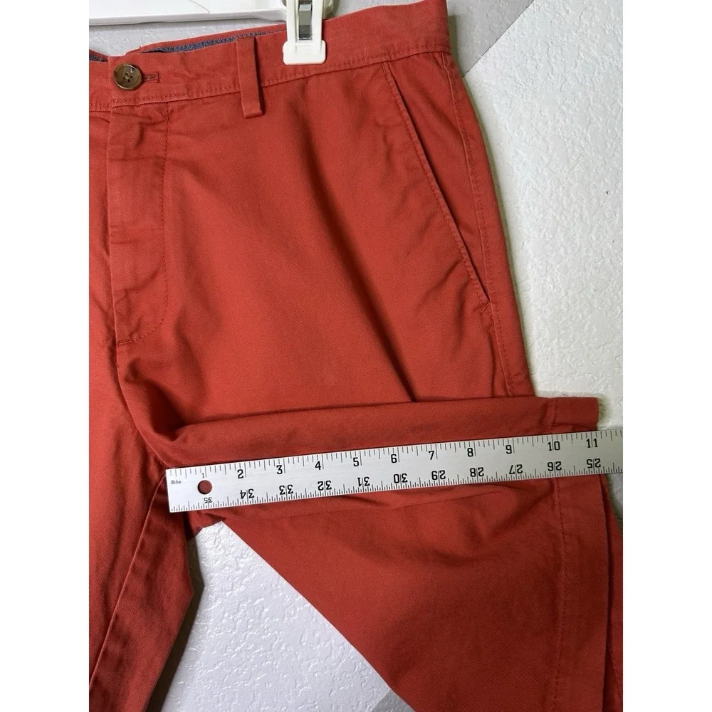 Banana Republic Emerson Shorts Mens 33 Spiced Coral Red Cotton Casual Chino 11
